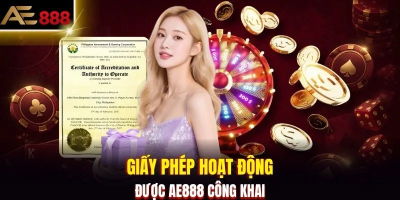 Giấy phép hoạt động được AE888 công khai